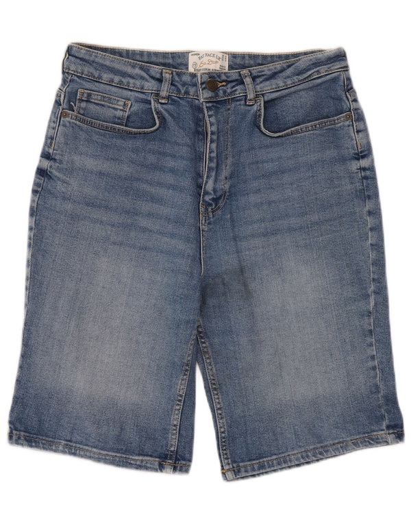 Fat Face Damen Bermuda Denim Shorts UK 14 Large W30 Blaue Baumwolle