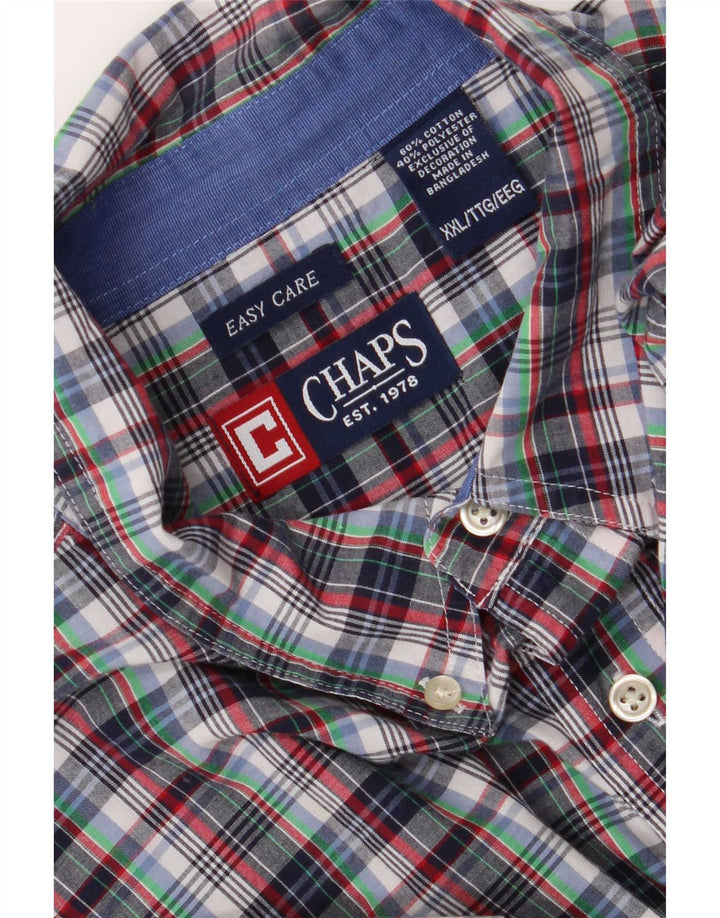 Chaps Herren-Hemd, pflegeleicht, kurzärmelig, 2XL, mehrfarbig, kariert, Baumwolle