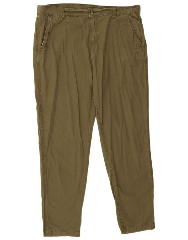 Eddie Bauer Mens Tapered Chino Trousers W40 L32 Green Cotton