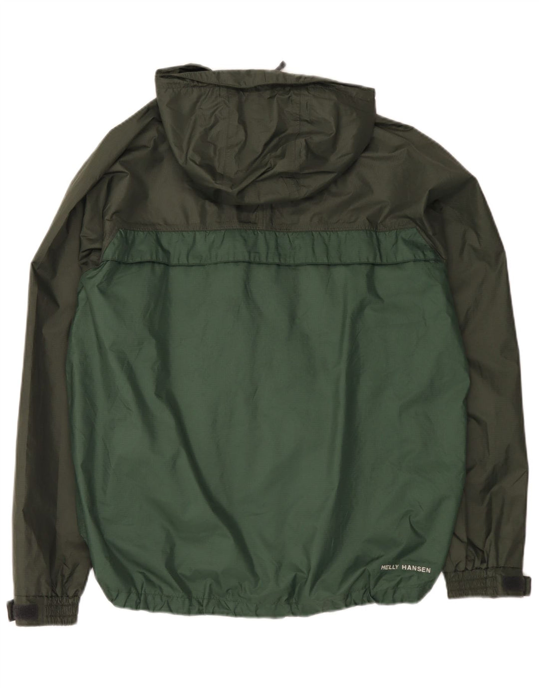 Helly Hansen Herren-Regenjacke mit Kapuze, UK 40, Größe L, grünes Colourblock-Nylon