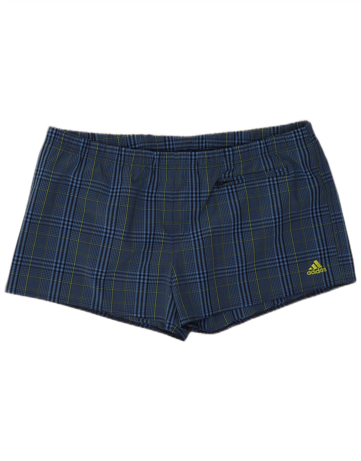 Adidas Herren Badeshorts XL Marineblau kariert Polyester