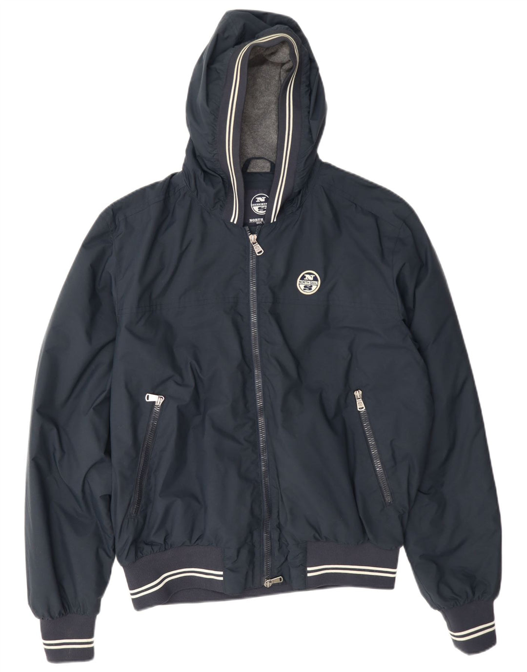 North Sails Herren-Bomberjacke mit Kapuze, UK 40, Größe L, Marineblau, Polyamid