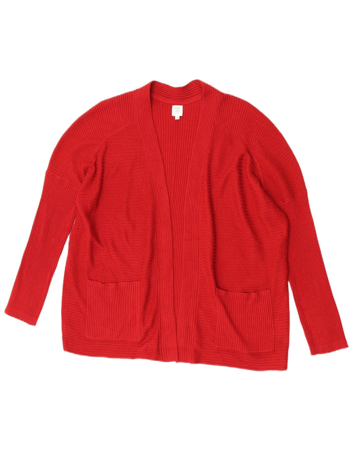 John Lewis Damen-Strickjacke, übergroß, offen, Gr. 10, Größe S, Rot, Polyester