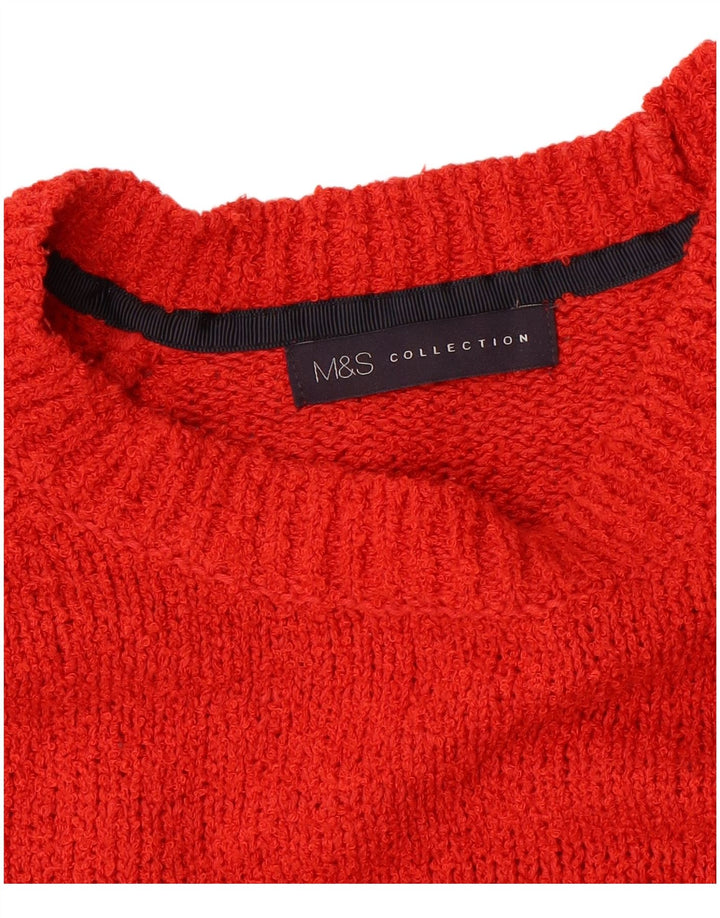 Marks & Spencer Damen-Pullover mit U-Boot-Ausschnitt, Gr. 14, Rot