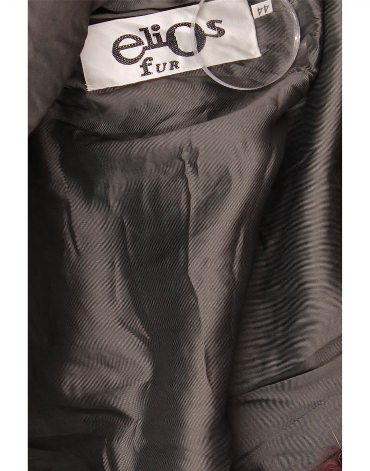 Elios Damen Pelzmantel IT 44 Medium Burgund