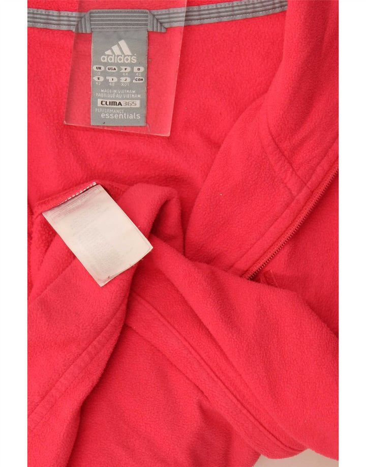 Adidas Damen Fleecejacke UK 16 Large Rot Polyester