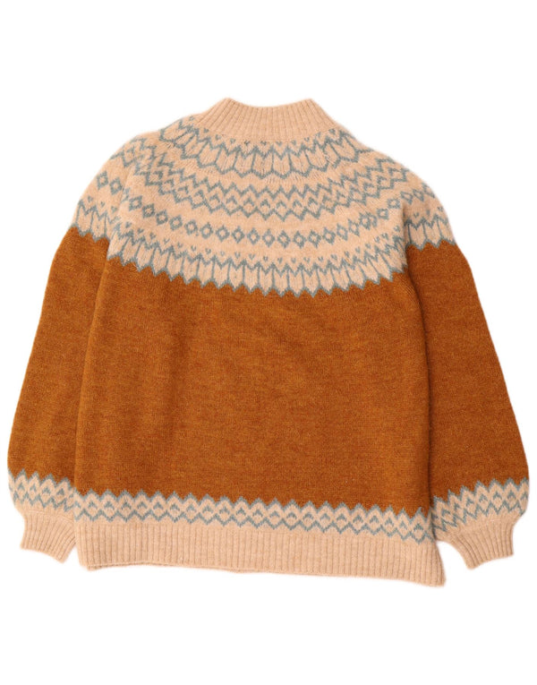 Superdry Rollkragenpullover für Damen, UK 14, Größe L, Braun, Fair Isle