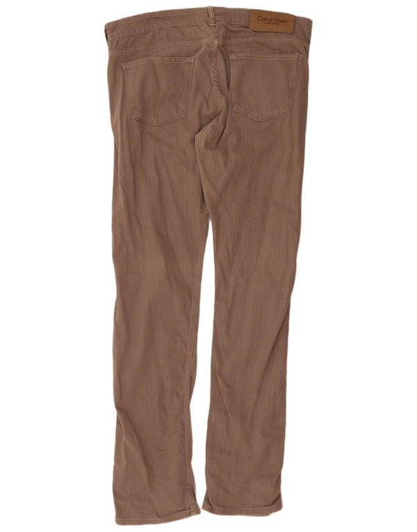 Calvin Klein Herren Slim Jeans IT 52 XL W36 L33 Braune Baumwolle
