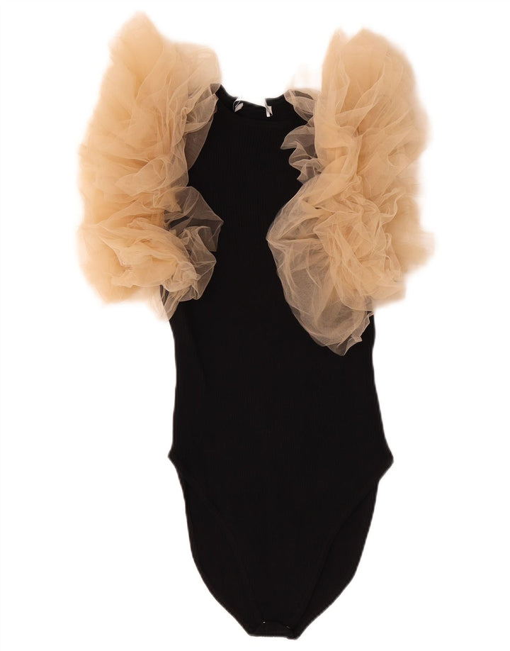 Ärmelloser Damen-Body von Zara, Gr. 8, Schwarz, Viskose