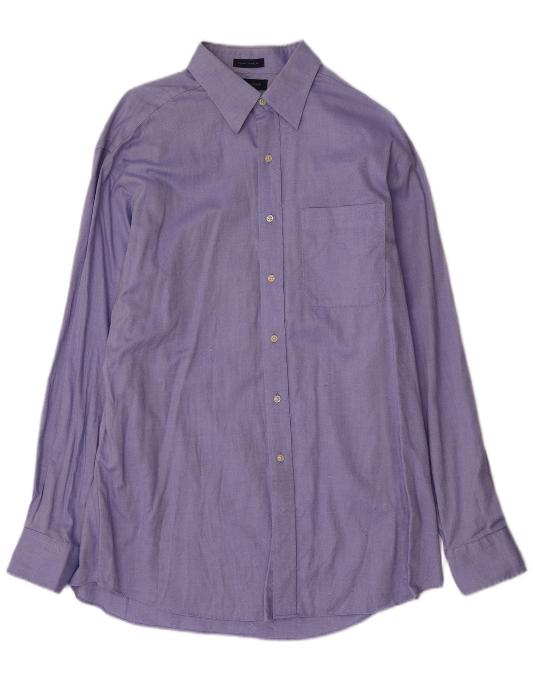Tommy Hilfiger Herrenhemd, Größe 16, groß, blaue Baumwolle