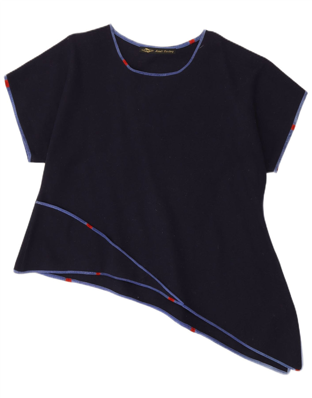 Vintage Damen Asymmetrisches Top UK 18 XL Marineblau