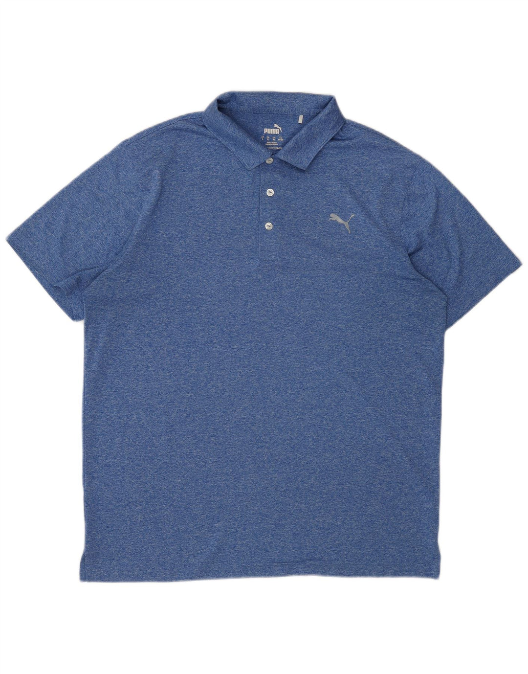 Puma Herren Poloshirt XL Blau geflecktes Polyester