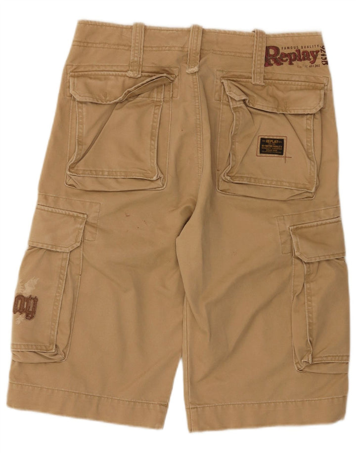 Replay Herren-Cargoshorts mit Grafik, W31, mittelbeige Baumwolle