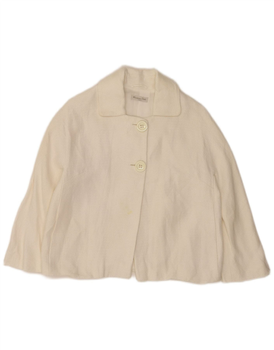 Massimo Dutti Damen Crop 2 Button Blazer Jacke EU 38 Mittelweiß