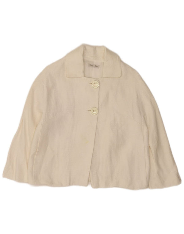 Massimo Dutti Damen Crop 2 Button Blazer Jacke EU 38 Mittelweiß