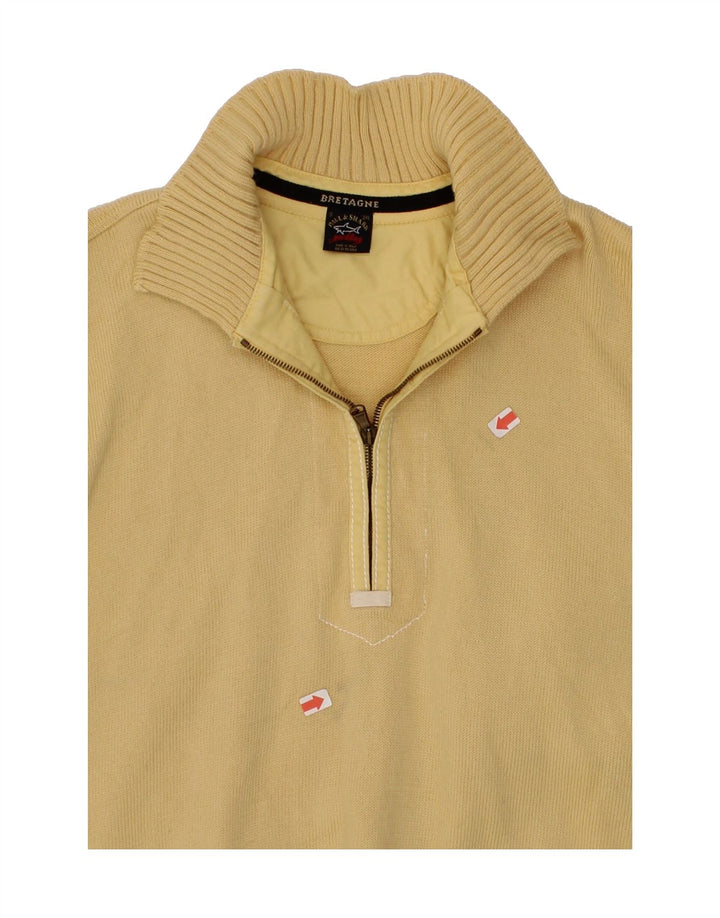 PAUL & SHARK Herren-Pullover mit Reißverschluss am Hals, 3XL, gelbe Wolle