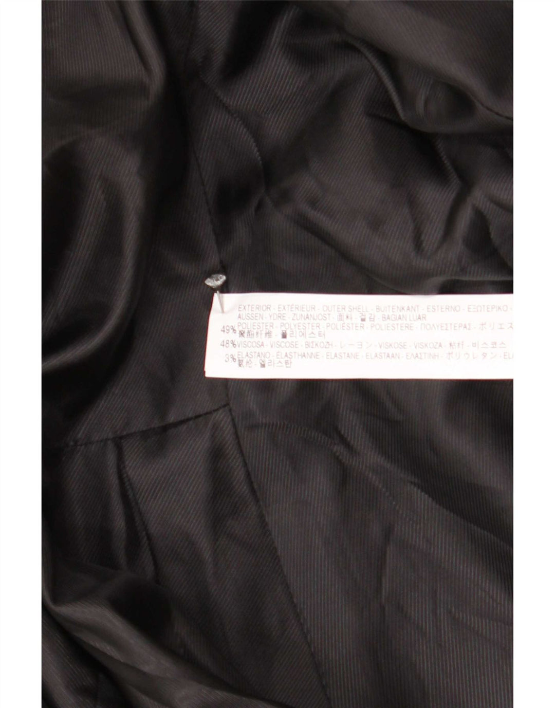 Zara Damen 1-Knopf-Blazerjacke UK 12 Mittelschwarzes Polyester