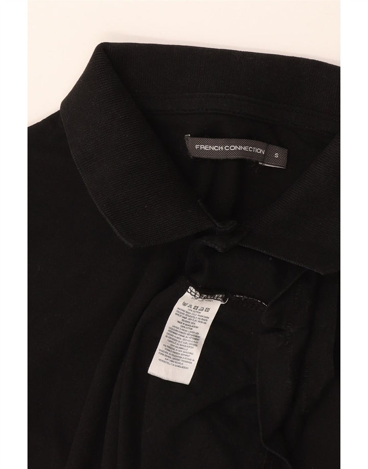 French Connection Herren-Poloshirt, Größe S, schwarze Baumwolle