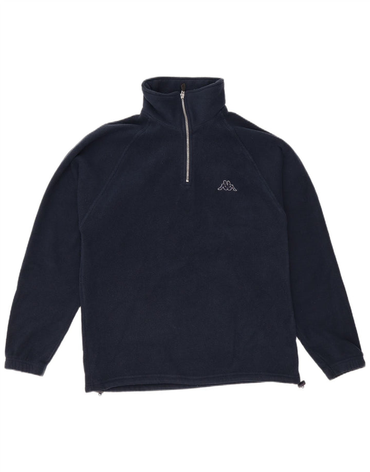 KAPPA Herren-Fleecepullover mit Reißverschluss am Hals, Größe S, Marineblau, Polyester