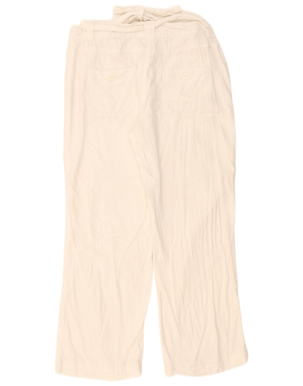 Marks & Spencer Damen Freizeithose UK 16 Large W36 L27 Weißes Leinen