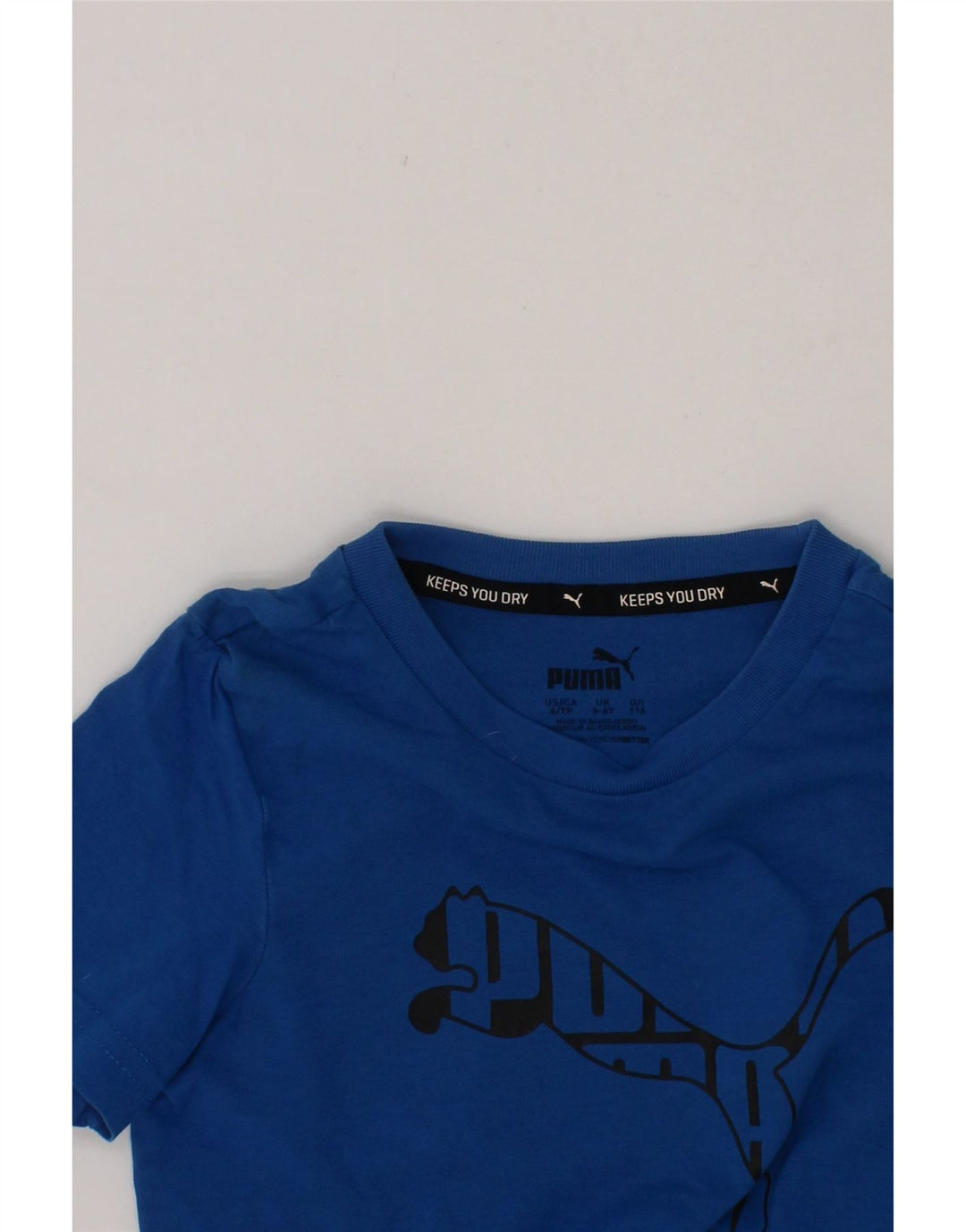 PUMA Boys Graphic T-Shirt Top 5-6 Years Blue Cotton Vintage Puma and Second-Hand Puma from Messina Hembry 
