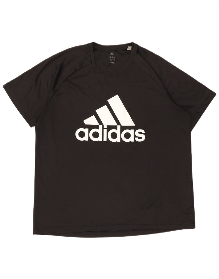 Adidas Herren Climalite Graphic T-Shirt Top XL Schwarz Polyester