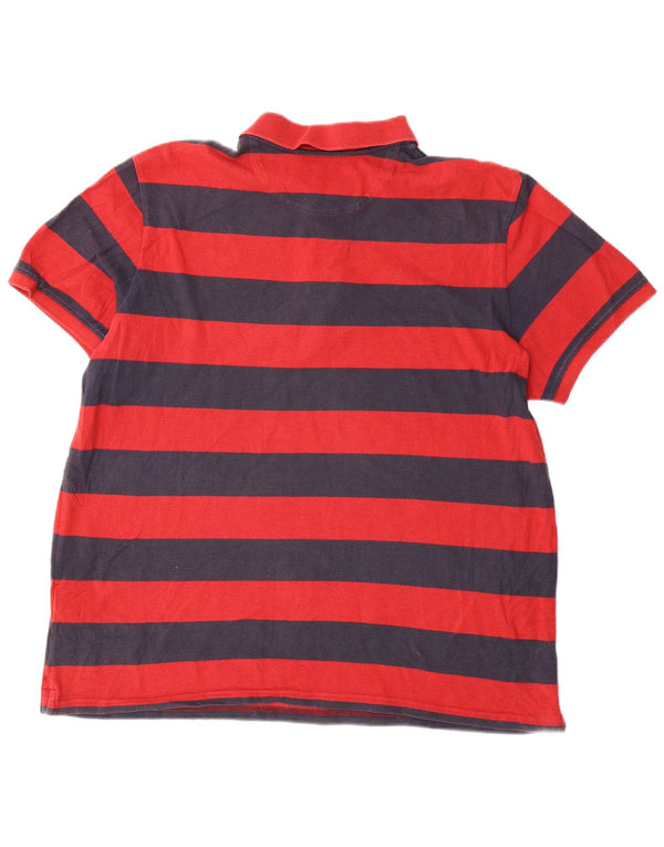 Timberland Herren Poloshirt 2XL rot gestreift aus Baumwolle
