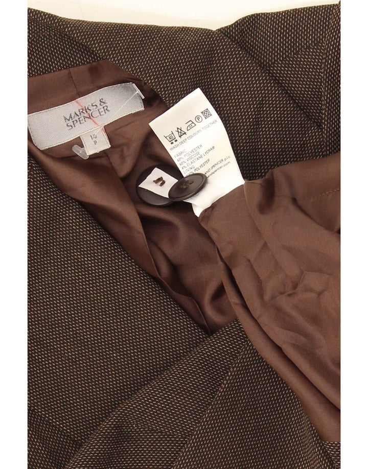 Marks & Spencer Damen-Blazer mit 1 Knopf, Gr. 14, Braun, Viskose