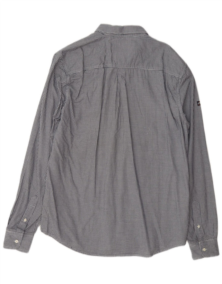 Superdry Herren-Hemd mit regulärer Passform, XL, Marineblau, Gingham-Baumwolle