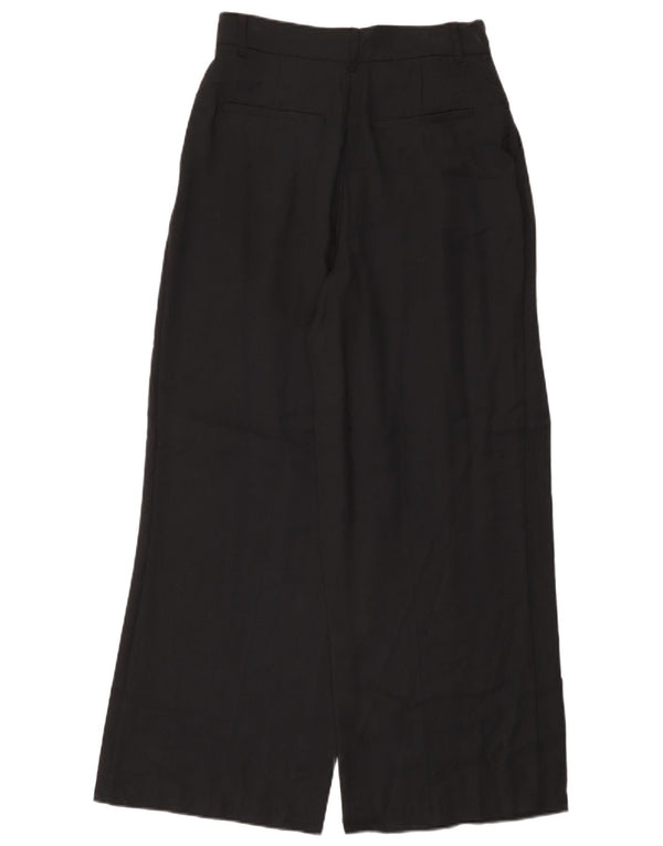 Zara Damen-Chinohose mit weitem Bein, Größe M, W28, L29, Schwarz, Modal