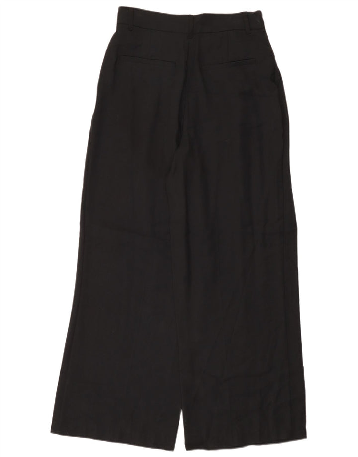 Zara Damen-Chinohose mit weitem Bein, Größe M, W28, L29, Schwarz, Modal