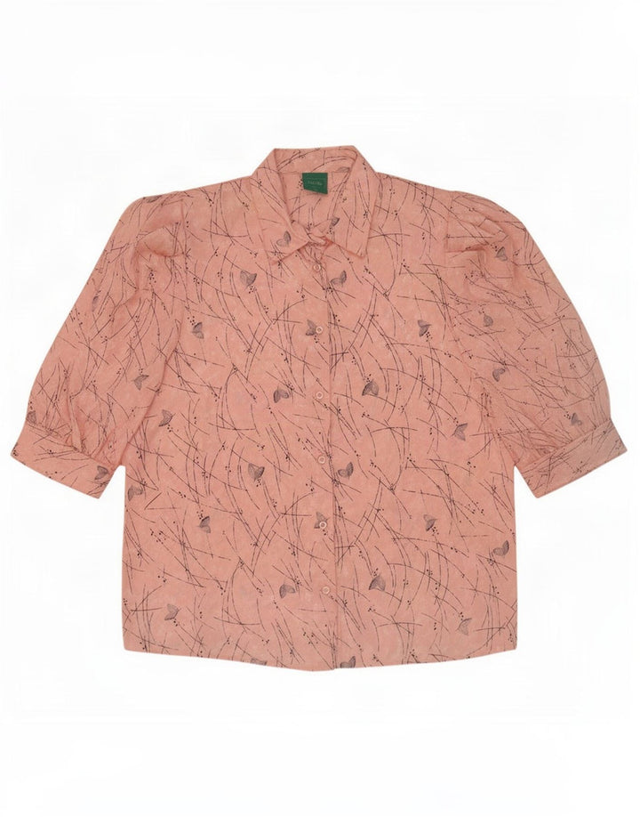 Canda Damen-Hemdbluse mit abstraktem Muster, kurzärmelig, EU 42, Größe L, Rosa