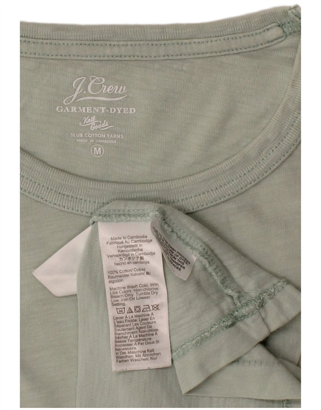 J. CREW Mens T-Shirt Top Medium Green Cotton
