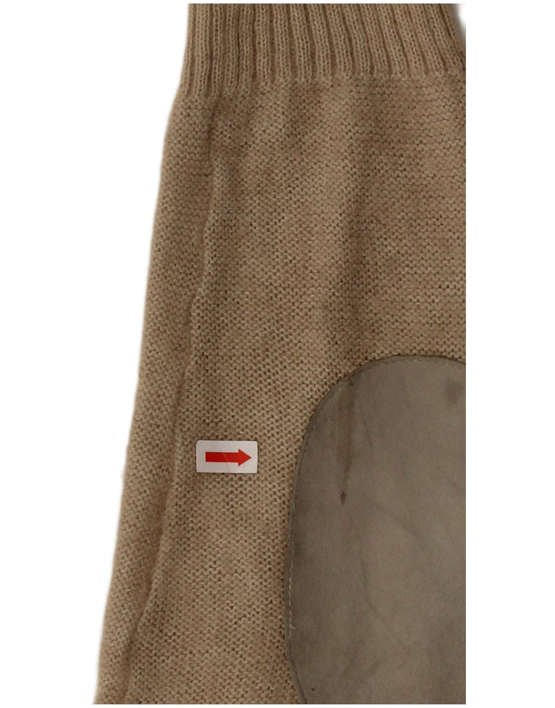 Vintage Damen Crop Cardigan Pullover UK 12 Mittelbeige Alpakawolle