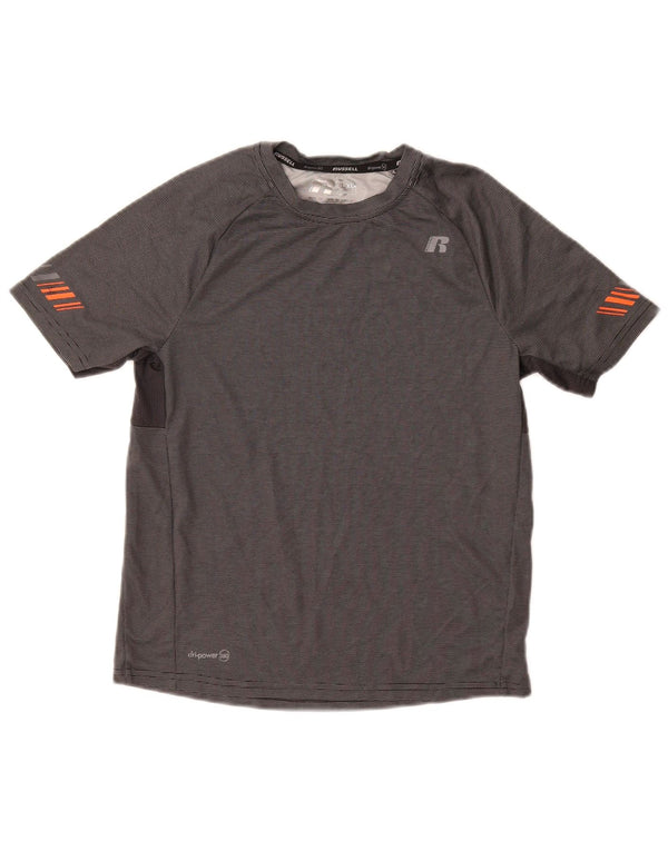 Russell Athletic Dri-Power T-Shirt-Oberteil für Mädchen, 14–15 Jahre, XL, grau, geometrisch