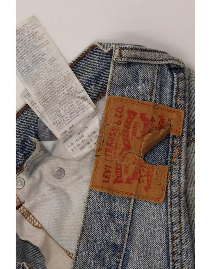 Levi's Herren 505 Distressed Straight Jeans W34 L28 Blaue Baumwolle