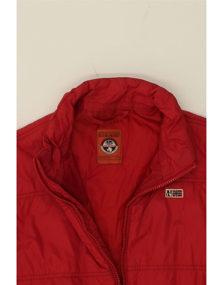 NAPAPIJRI Boys Padded Jacket 9-10 Years Red Polyamide Vintage Napapijri and Second-Hand Napapijri from Messina Hembry 