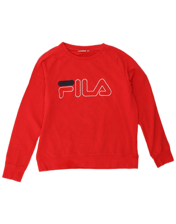 Fila Damen Grafik-Sweatshirt-Pullover UK 14 Mittelrot
