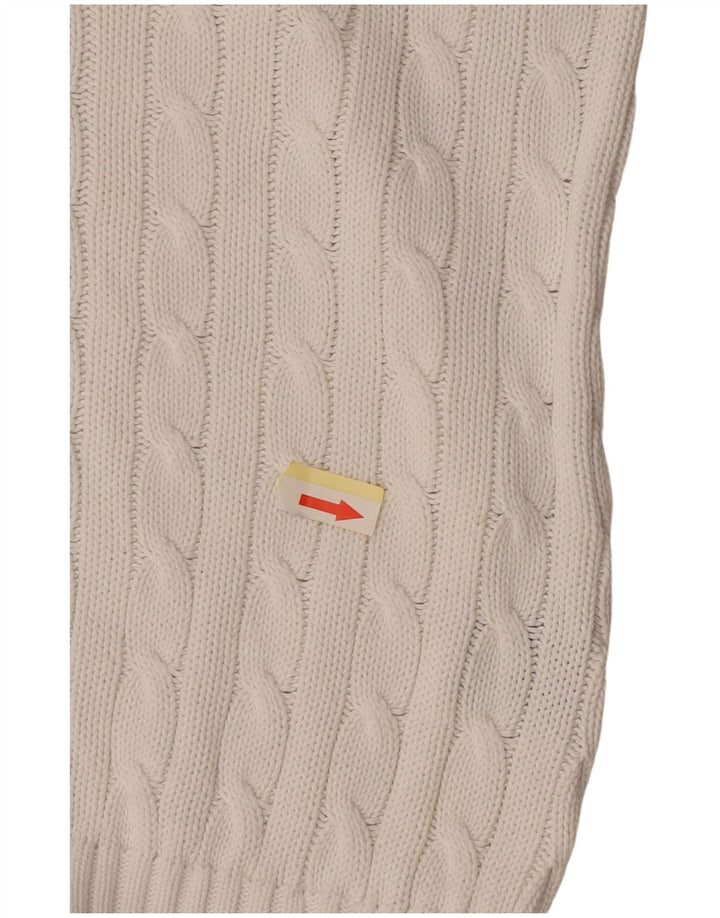 Ralph Lauren Damen-Pullover mit V-Ausschnitt, UK 12, mittelweiße Baumwolle