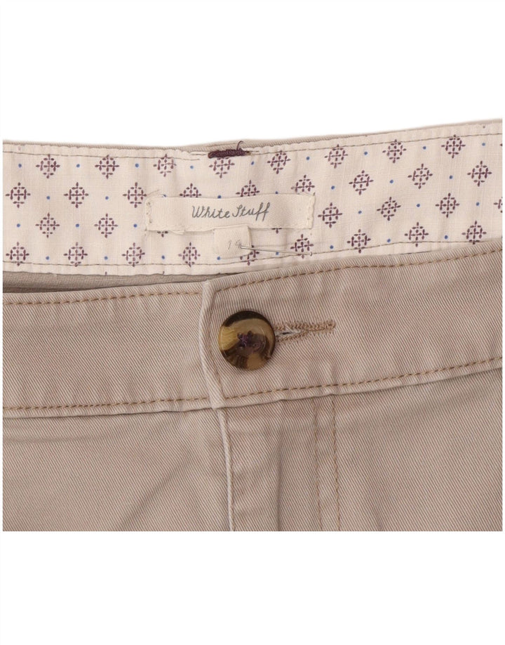 Gerader Rock für Damen von White Stuff, UK 14, Größe L, W32, graue Baumwolle