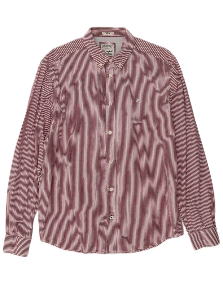 WRANGLER Herren-Hemd, groß, rot gestreift, Baumwolle