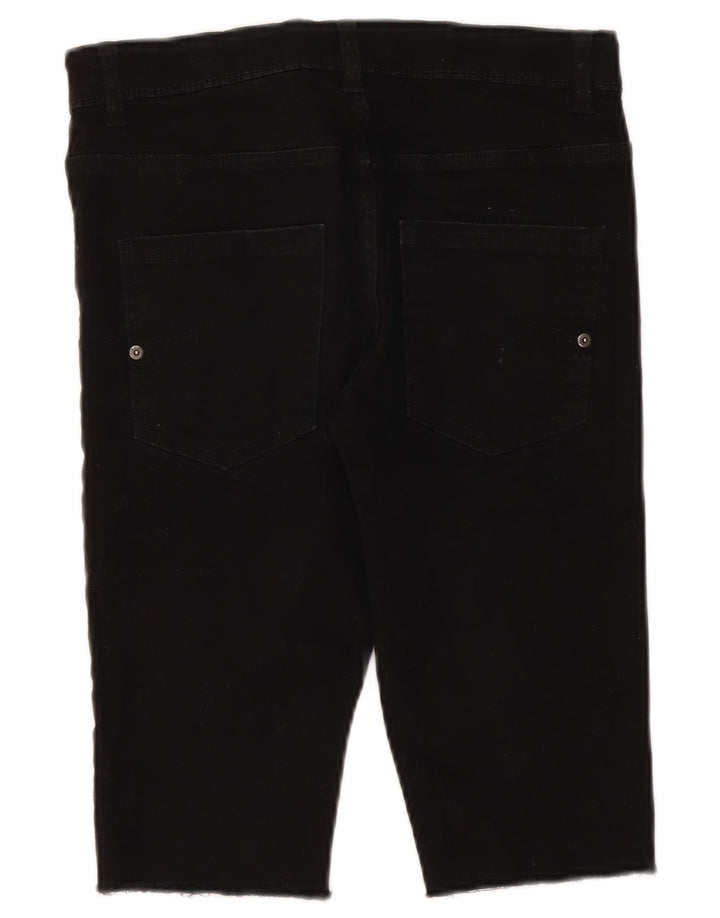 BENETTON Mädchen-Jeansshorts, 13–14 Jahre, 3XL W30, schwarze Baumwolle