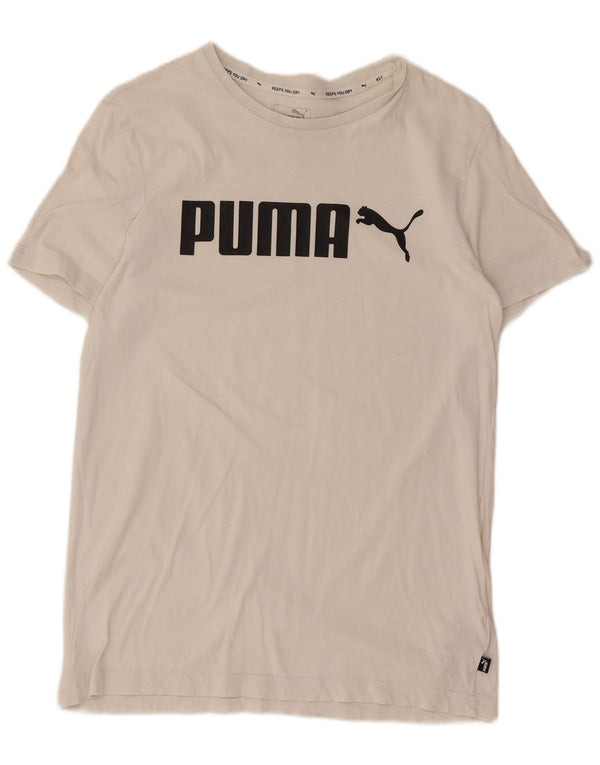 Puma Jungen T-Shirt mit Grafik, 15–16 Jahre, weiße Baumwolle
