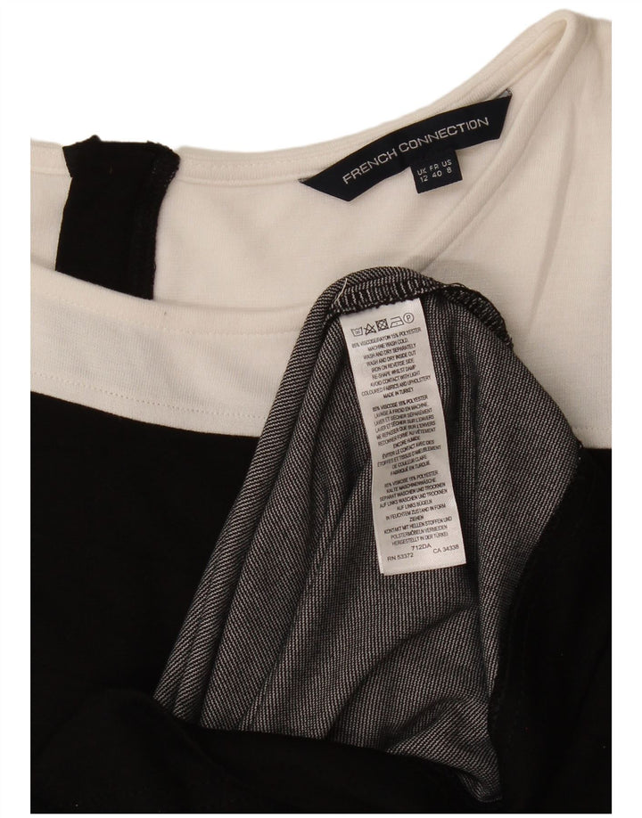 French Connection Damen, figurbetontes Kleid, UK 12, Mittelschwarz, Farbblock