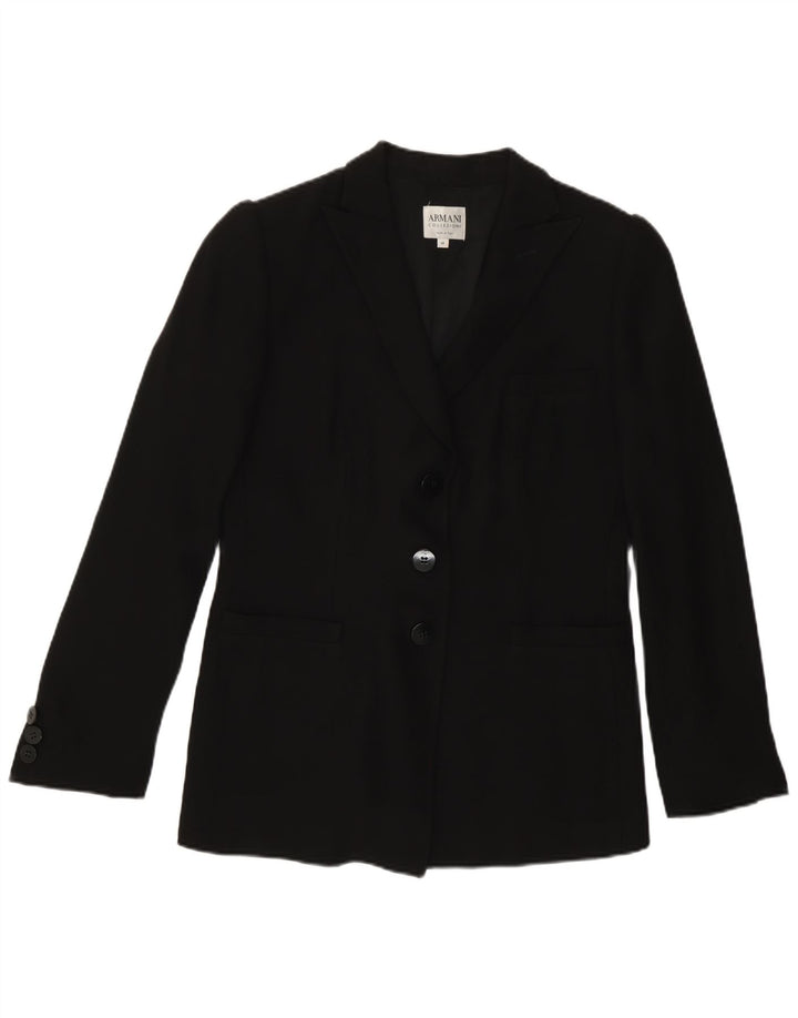 Armani Collezioni Damen 3-Knopf-Blazerjacke IT 44 Mittelschwarz