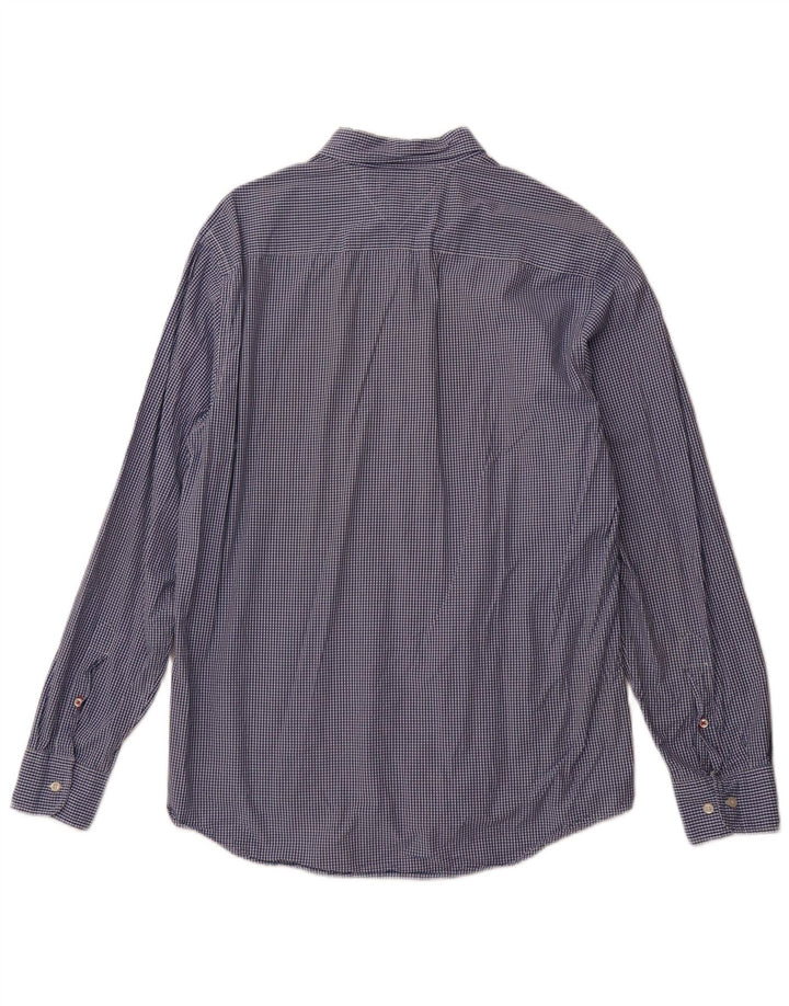 TOMMY HILFIGER Herren-Hemd mit normaler Passform, große blaue Gingham-Baumwolle