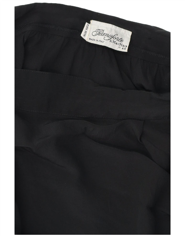 MAX MARA Damen Pianoforte Asymmetrischer Wickelrock IT 40 Small W28 Schwarz