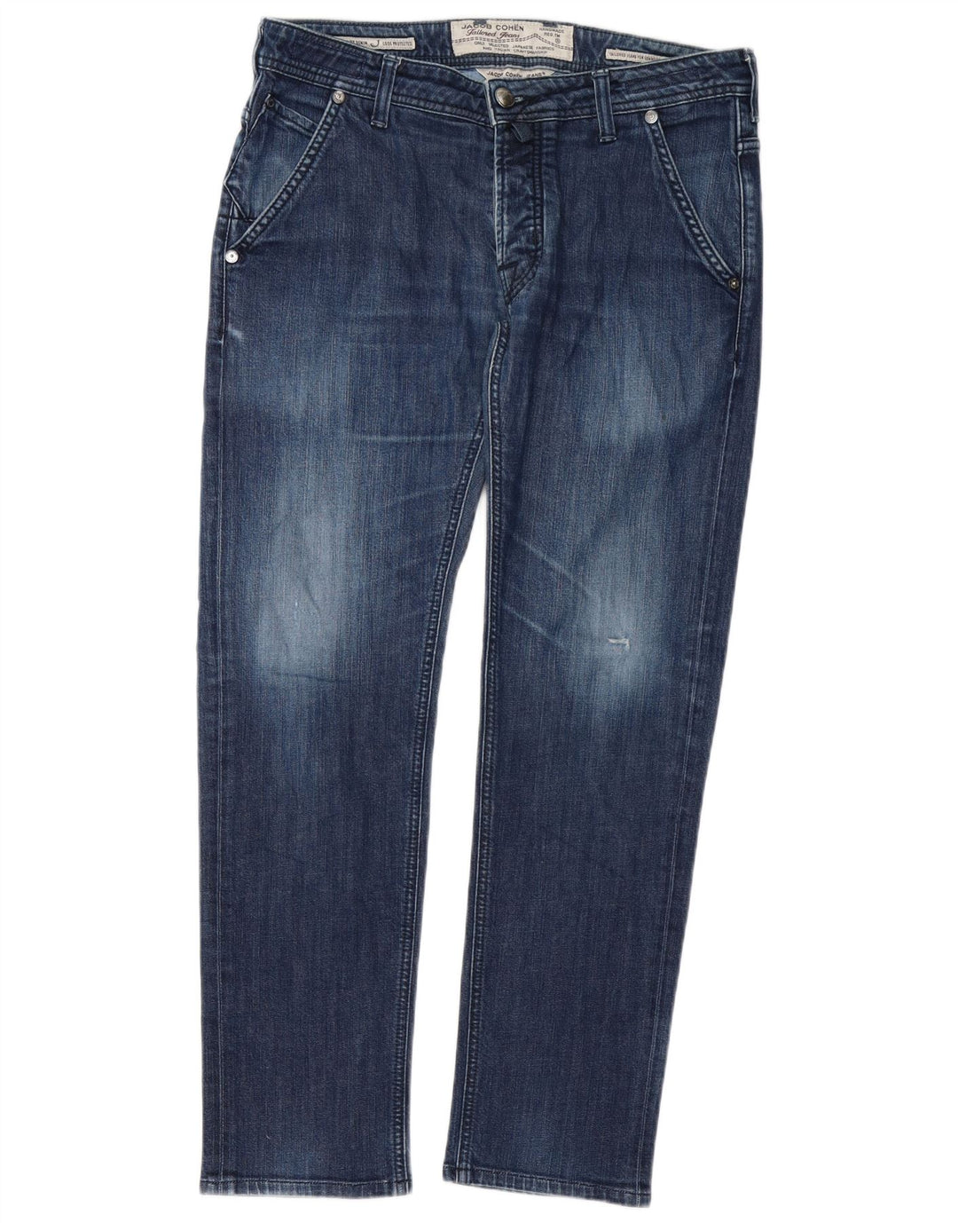 Jacob Cohen Herren Straight Jeans W34 L30 Blaue Baumwolle