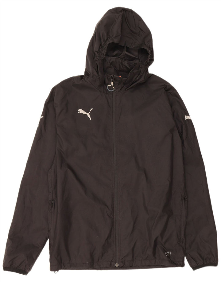 PUMA Herren-Regenjacke mit Kapuze, UK 38, mittelschwarzes Nylon