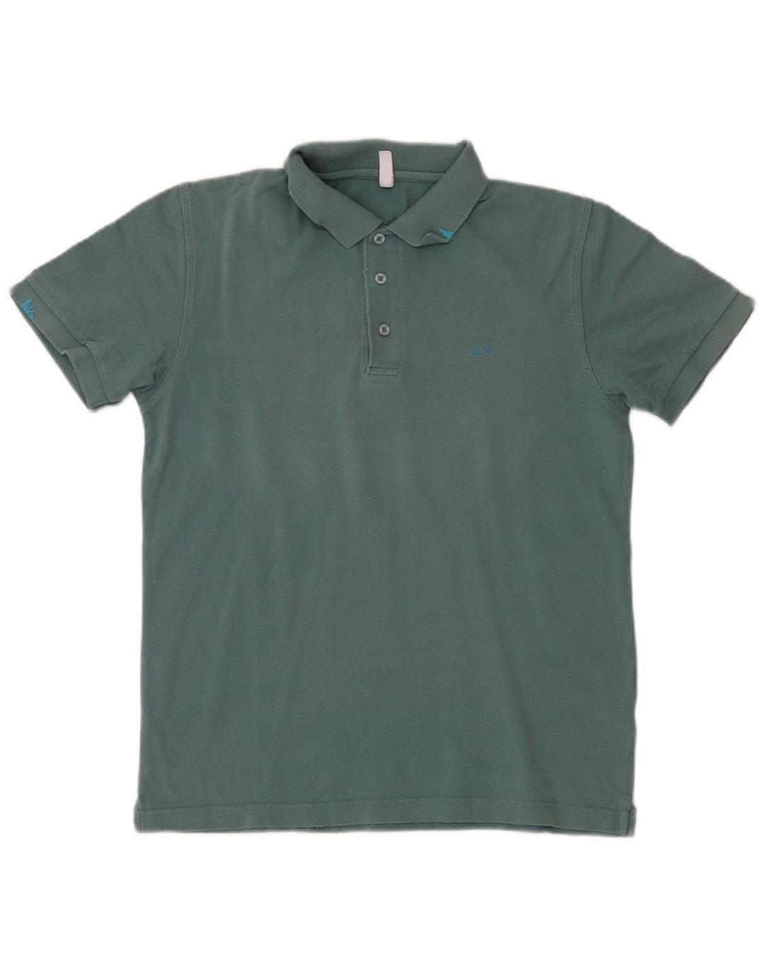 Sun68 Herren-Poloshirt aus mittelgrüner Baumwolle
